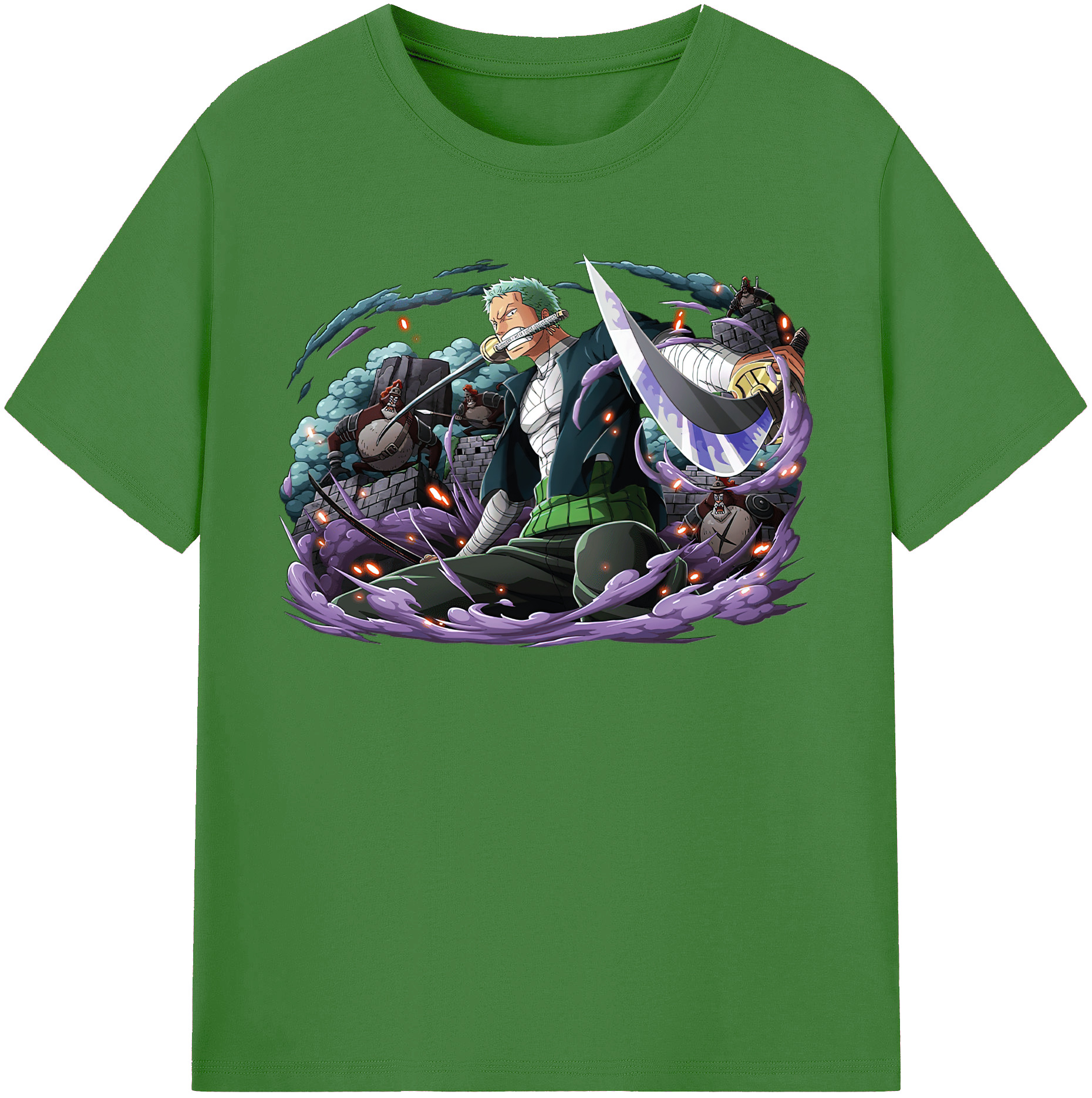 ワンピース ロロノア・ゾロ ONE PIECE Roronoa Zoro レディースカジュアルプリントTシャツ（綿100％）